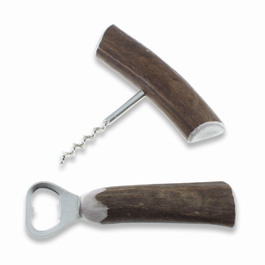 Wood Jewel Bottle opener + corkscrew, stag