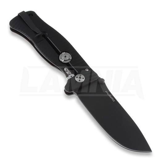 Lionsteel SR1 Aluminum Black folding knife, black SR1ABB