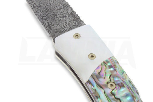 Lionsteel Opera Damascus folding knife, Mother Pearl and Abalone 8800DMOP