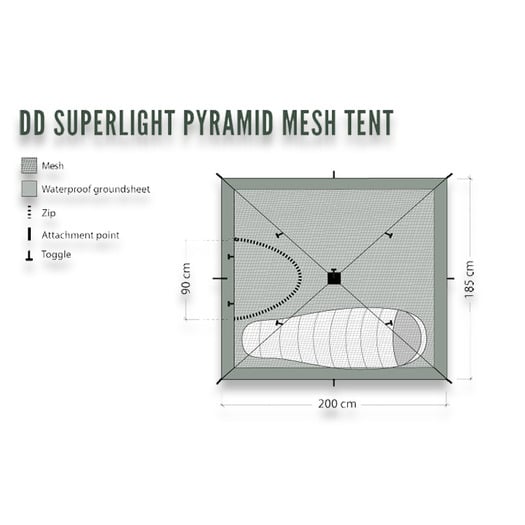 DD Hammocks SuperLight Pyramid Mesh Tent