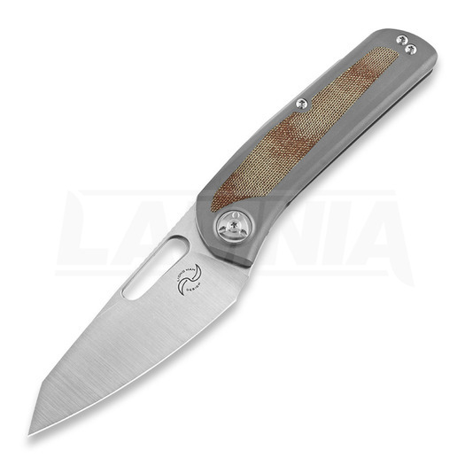 Liong Mah Designs Kuf v2 folding knife, Brown Micarta