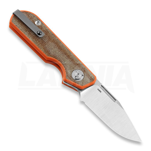 Liong Mah Designs Traveller Clip Point סכין מתקפלת, Brown Micarta