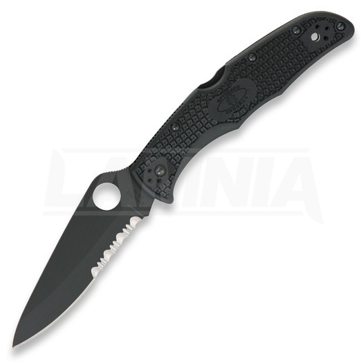 Spyderco Endura 4 fällkniv, FRN, svart, tandad C10PSBBK