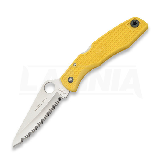 Spyderco Pacific Salt folding knife, spyderedge, yellow C91SYL