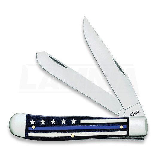 Pocket knife Case Cutlery Blue Line Trapper Bone 06567