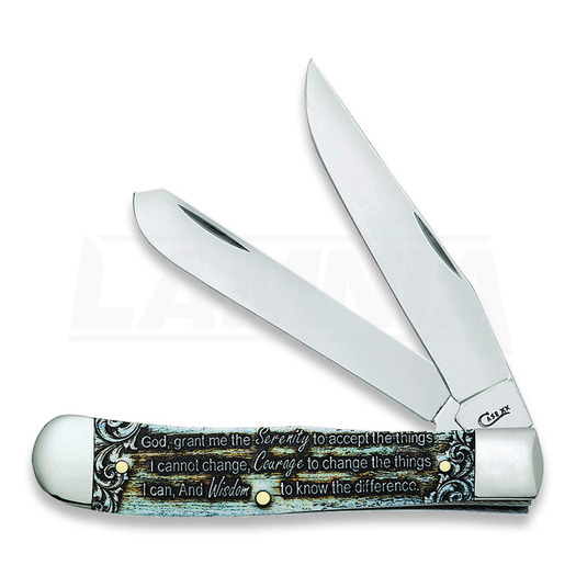 Case Cutlery Trapper Serenity Prayer Bone folding knife 38822