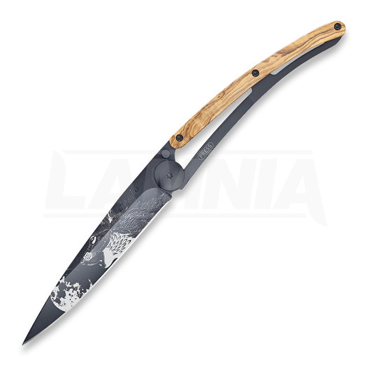 Deejo Tattoo Black 37g Wolf folding knife