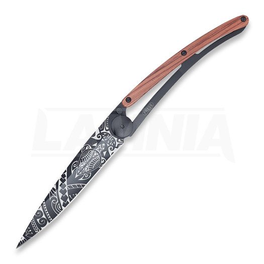 Deejo Tattoo Black 37g Polynesian folding knife