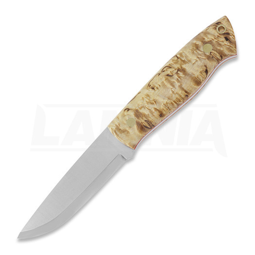 Brisa Trapper 95 kniv, N690 Scandi, curly birch
