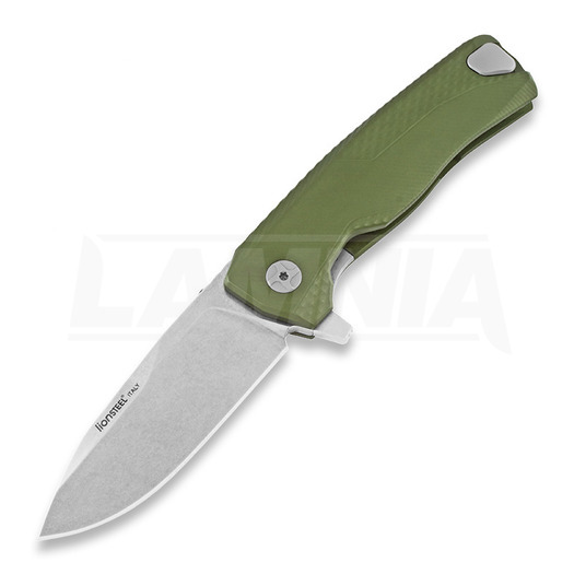 Nóż składany Lionsteel ROK Aluminium, od green, LAMNIA EDITION ROKAGSW