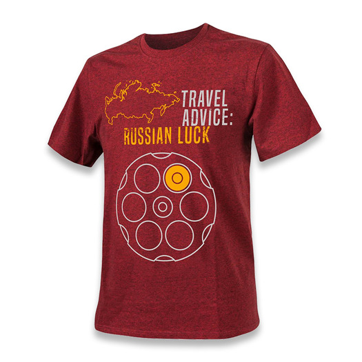 T-shirt Helikon-Tex Russian Luck, melange red TS-TRL-CO-2501Z