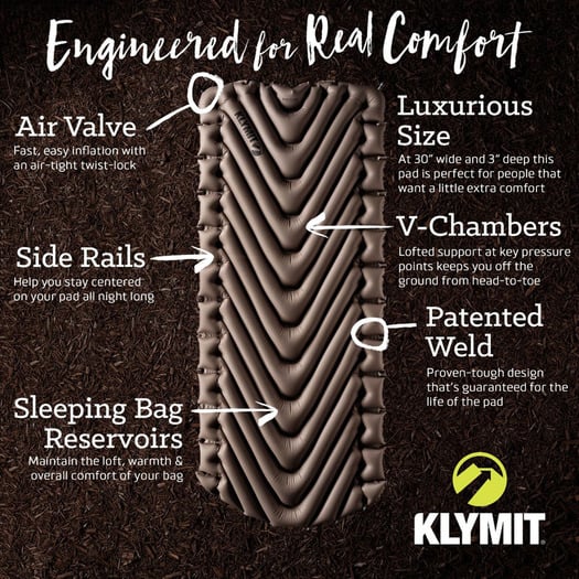 Klymit Static V Luxe inflatable sleeping pad