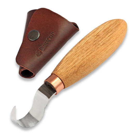 BeaverCraft Spoon Carving Knife 25 mm with leather sheath, oak SK1SOAK