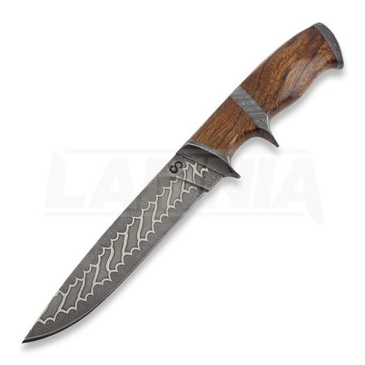 Olamic Cutlery Suna Nickel Mosaic Damascus knife, ironwood