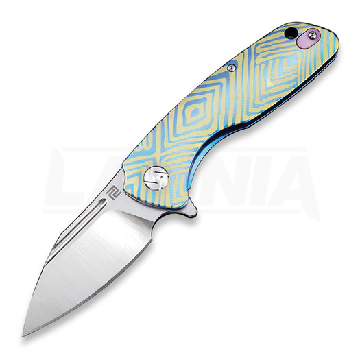 Πτυσσόμενο μαχαίρι Artisan Cutlery Wren Framelock CPM S35VN, blue/gold