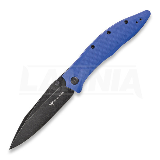 Steel Will Gienah sulankstomas peilis, black stonewash, mėlyna F5323