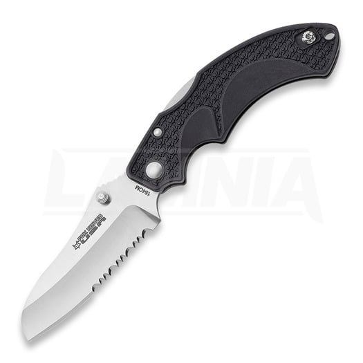 Fox Vitale folding knife, combo edge, black FKU-AMI-SFBL