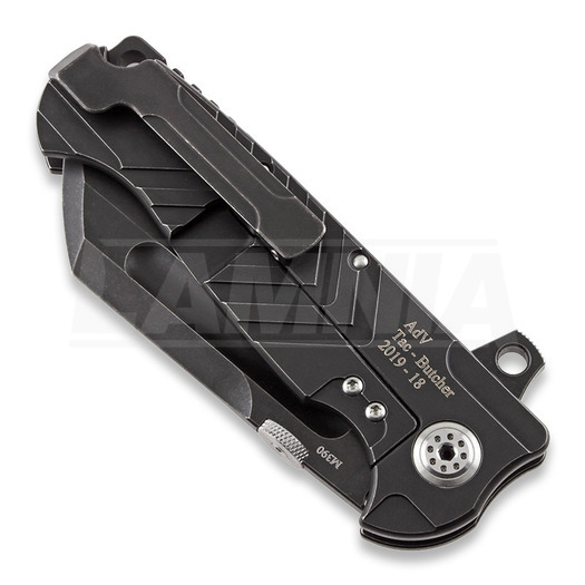 Andre de Villiers Tac Butcher M390 folding knife, black