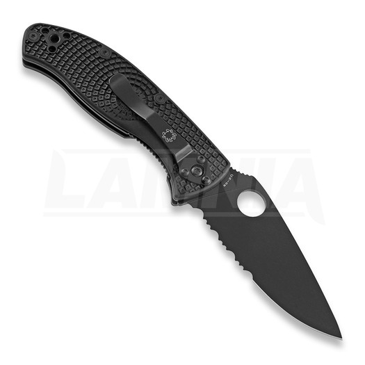 Сгъваем нож Spyderco Tenacious Lightweight Black Blade, назъбен C122PSBBK