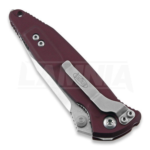 Microtech Socom Elite S/E-M Stonewash 折り畳みナイフ, merlot red 160-10MR