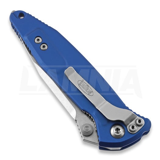 Microtech Socom Elite S/E-M Stonewash 折り畳みナイフ, 青 160-10BL