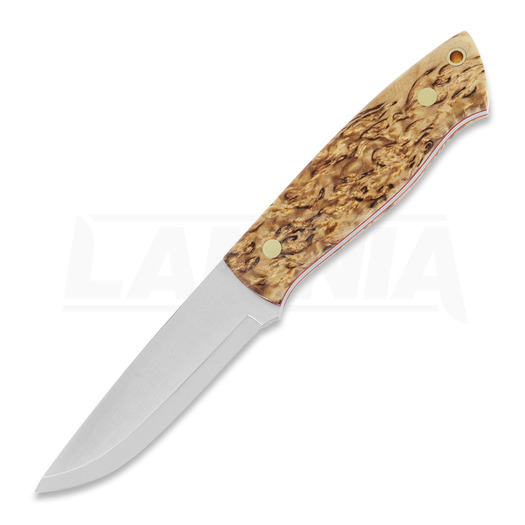 Brisa Trapper 95 knife, Elmax Scandi, curly birch