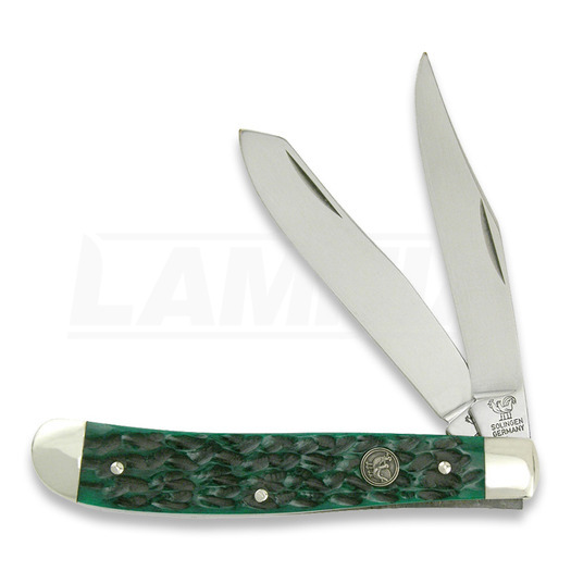 Hen & Rooster Trapper Green Pick Bone folding knife