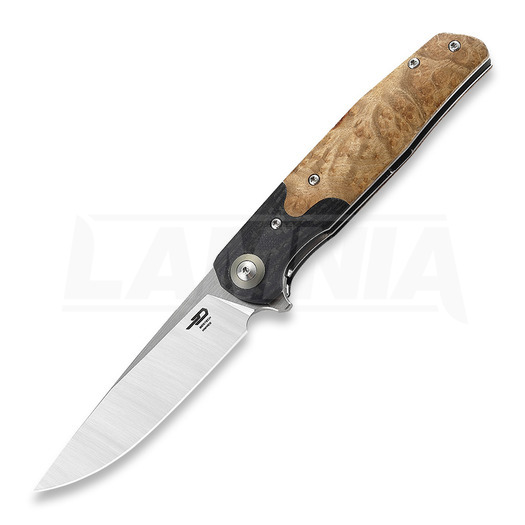Bestech Ascot foldekniv, lightburl wood G19D
