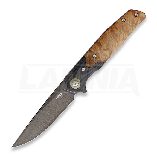 Bestech Ascot foldekniv, lightburl wood G19E