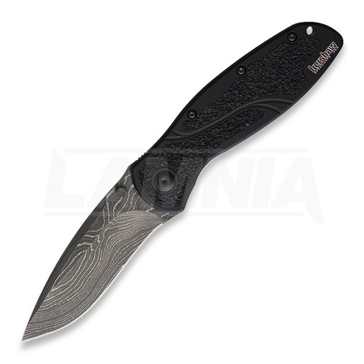 Kershaw Blur A/O Damascus 折叠刀, 黑色 1670BLKDAM