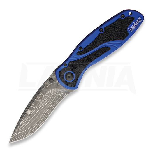 Kershaw Blur A/O Damascus összecsukható kés, kék 1670NBDAM