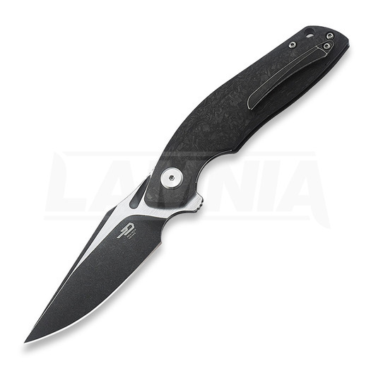 Bestech Ghost Carbon Fiber folding knife, left, black BT1905D-L