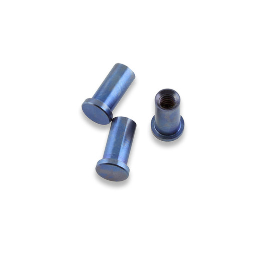 Hinderer XM-18 3.5 Ti Handle Nuts Set Of 3, כחול
