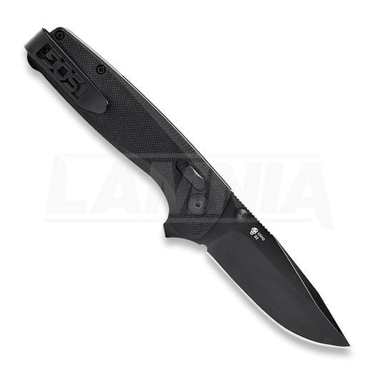 SOG Terminus XR G10 折り畳みナイフ, 黒 SOG-TM1027-BX