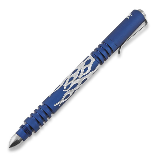 Hinderer Investigator Pen Flames Tactical Pen, matte blue