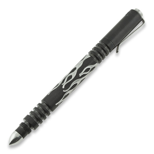 Hinderer Investigator Pen Flames Tactical Pen, ss sw black dlc