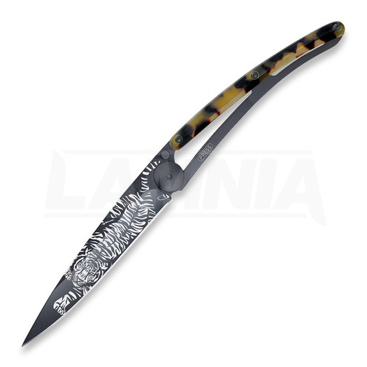 Deejo Tattoo Linerlock 37g Tiger folding knife