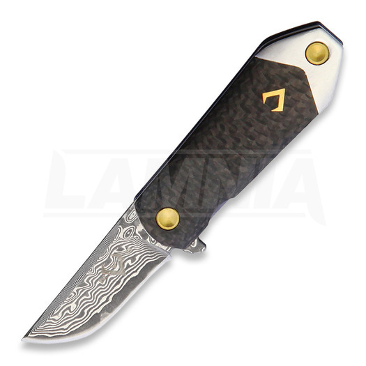 V Nives KillaBite Damascus összecsukható kés, carbon fiber
