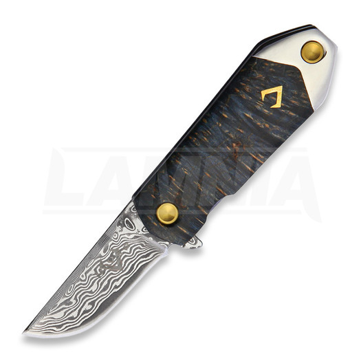 V Nives KillaBite Damascus összecsukható kés, wood
