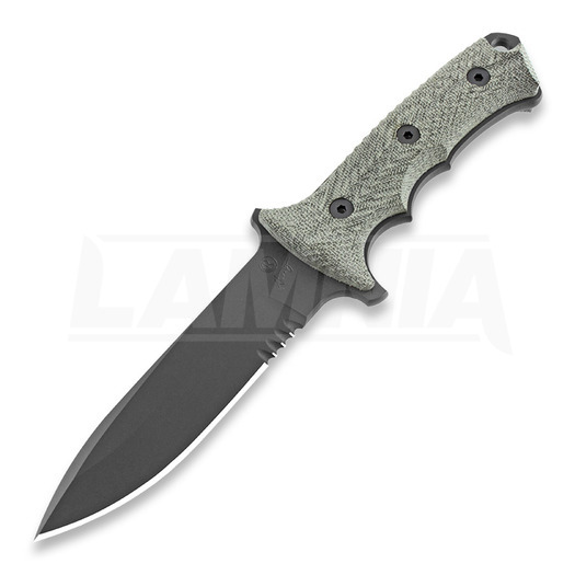 Couteau Chris Reeve Green Beret 5.5, noir, lame à dents GB5-1001