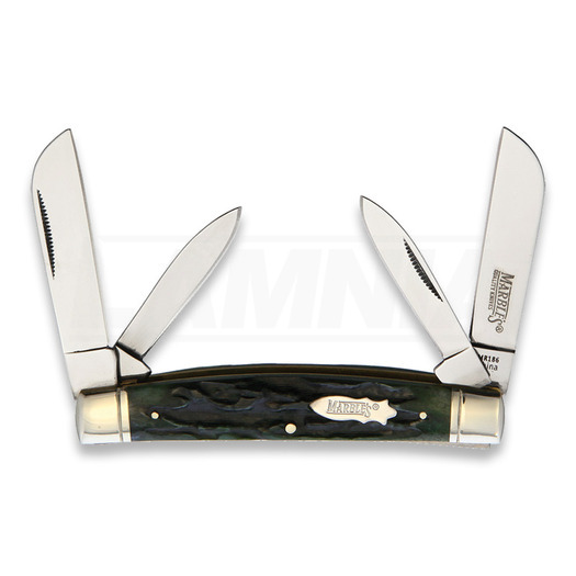 Marbles Congress Green Stag Bone folding knife