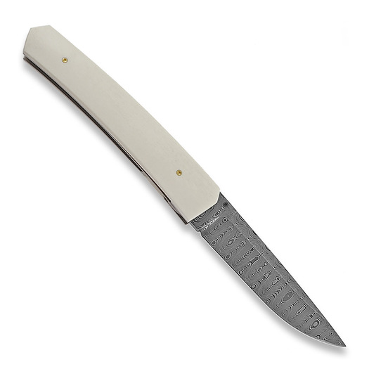 Jukka Hankala Piili Damascus Moose Shinbone folding knife