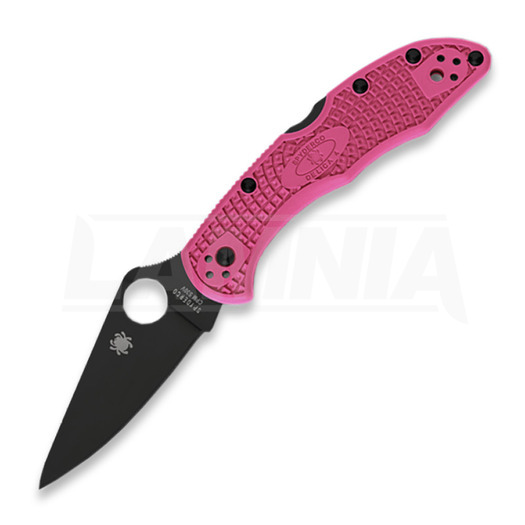 Spyderco Delica 4 folding knife, FRN, Flat Black Blade, pink C11FPPNS30VBK