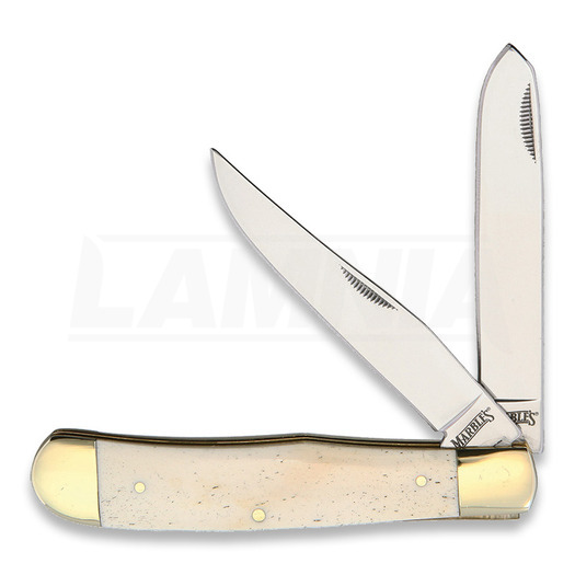 Marbles Trapper White Smooth Bone folding knife