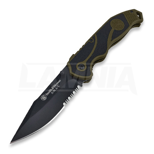Smith & Wesson Linerlock A/O Green/Black folding knife