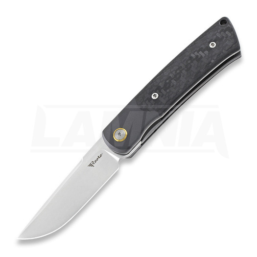 Reate Tribute Zirconium Bolster folding knife, carbon, frosted satin