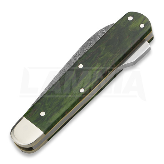 Saliekams nazis Böker Hunters Knife Mono Damascus Curly Birch Green 118030DAM