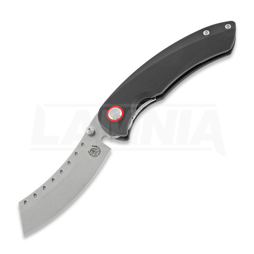 Couteau pliant Red Horse Knife Works Hell Razor P G10, stonewash, noir