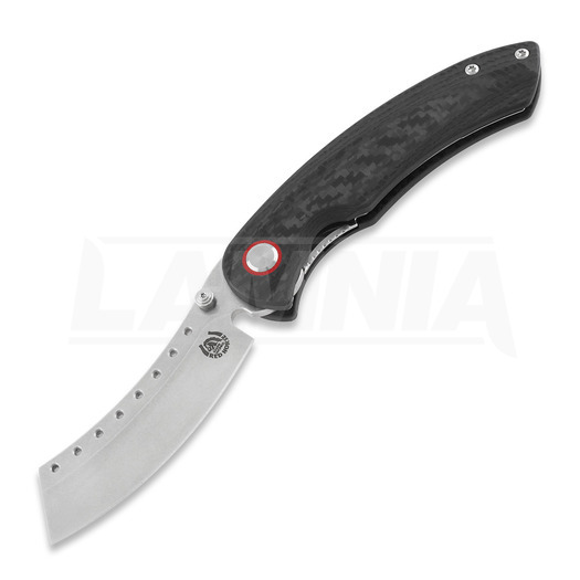 Couteau pliant Red Horse Knife Works Hell Razor P Carbon Fiber, Stonewash