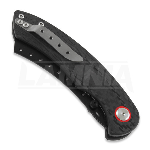 Red Horse Knife Works Hell Razor P Carbon Fiber 折り畳みナイフ, black PVD